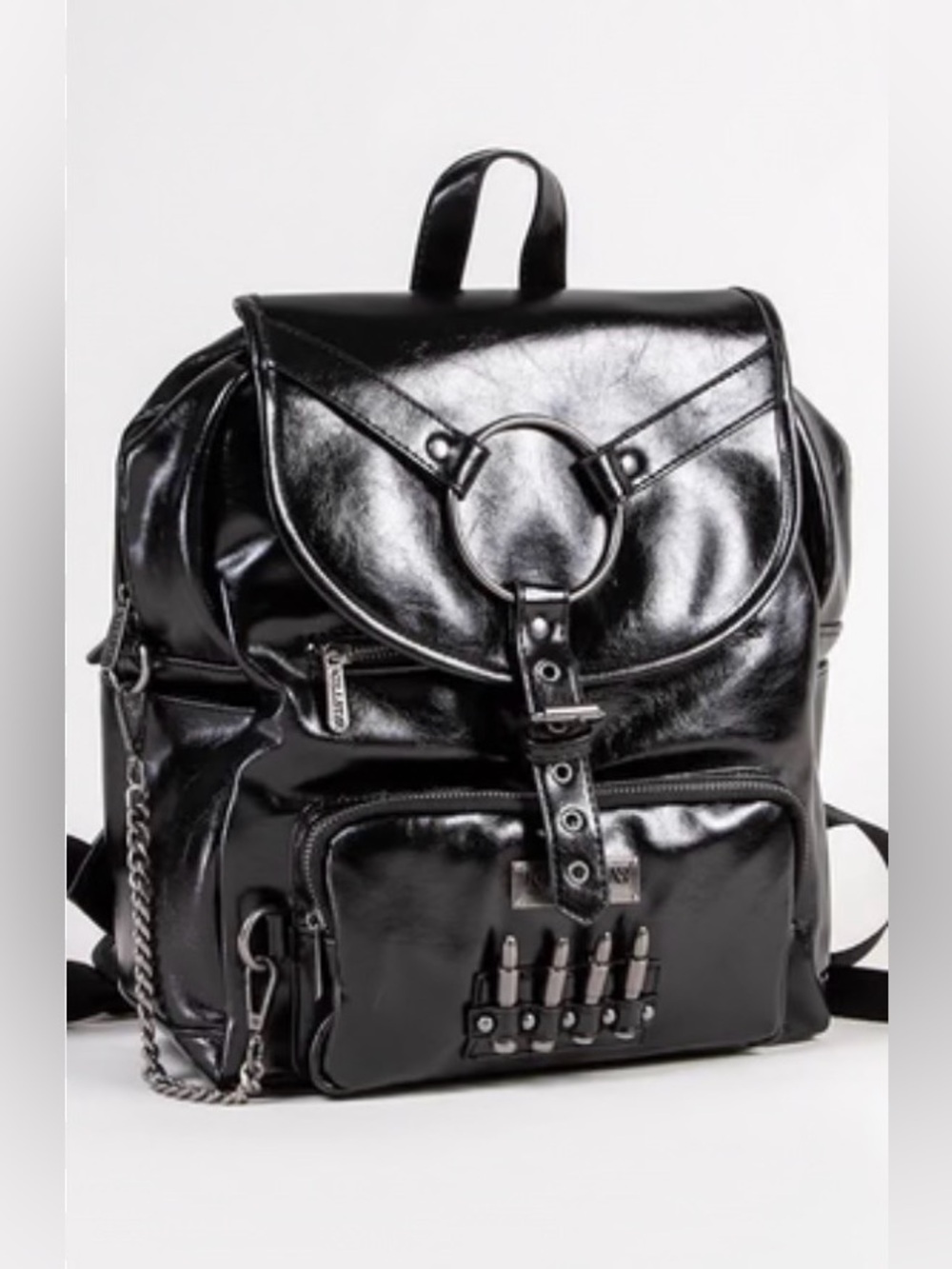 🔥Killstar Super Rare & Out Of Stock One Shot Black Vegan Leather Backpack NWT